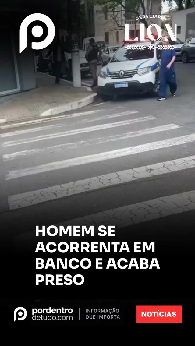 VÍDEO: Homem se acorrenta dentro de banco e acaba preso após exigir falar com gerente em MG