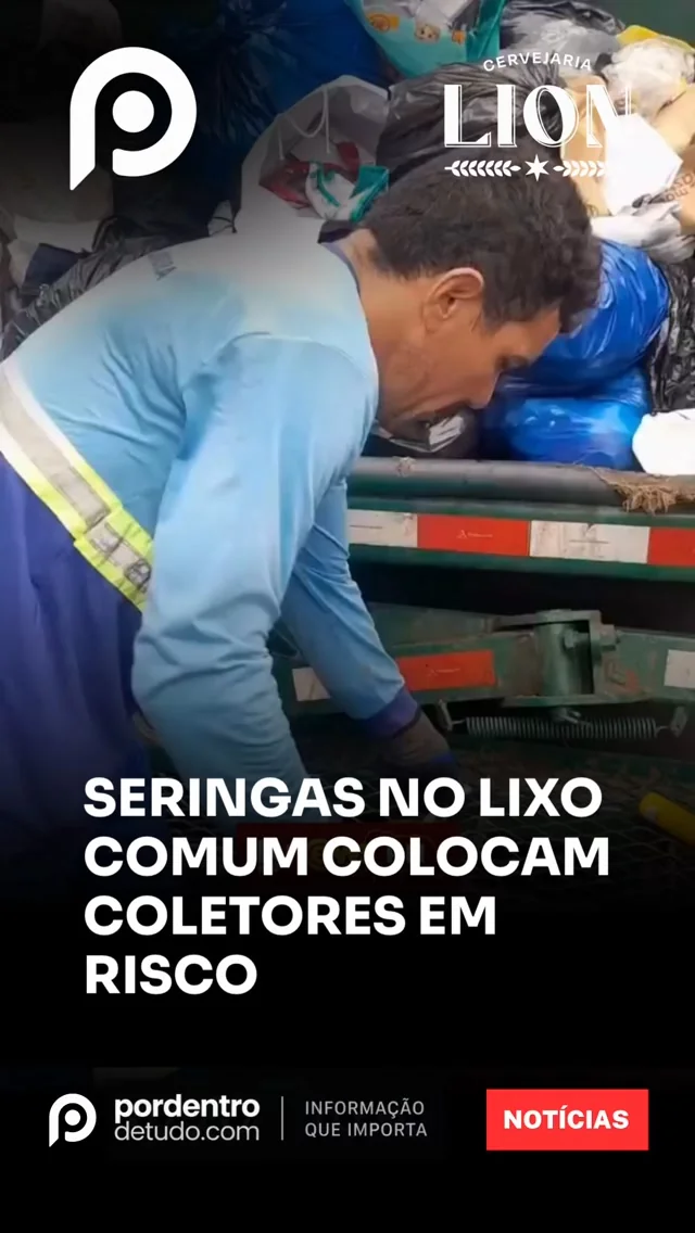 VÍDEO: Coletor de lixo encontra seringas no lixo comum e faz alerta sobre risco aos trabalhadores