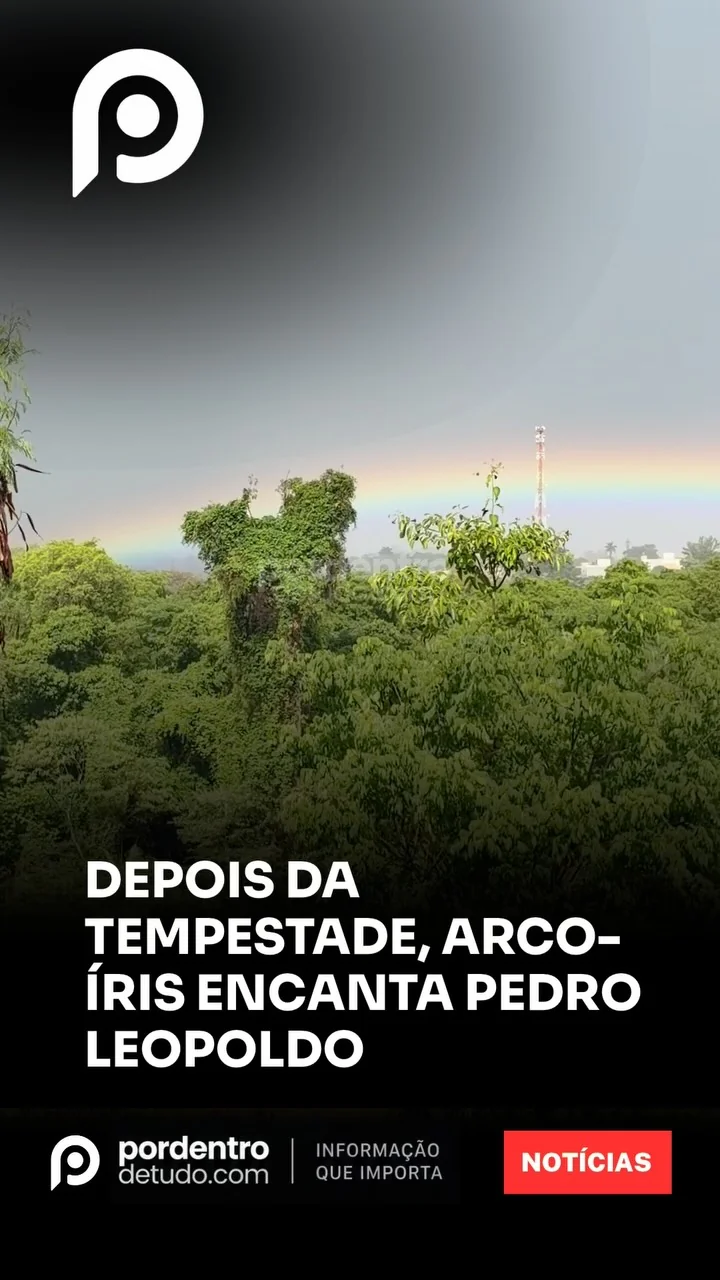 VÍDEO: Arco-íris encanta em Pedro Leopoldo após passagem de tempestade