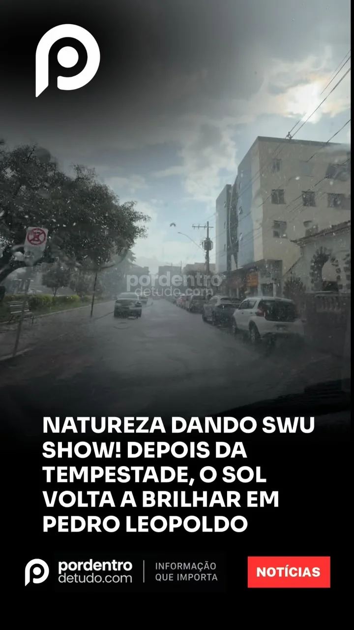 VÍDEO: Após tempestade, sol volta a brilhar e arco-íris encanta em Pedro Leopoldo e Matozinhos