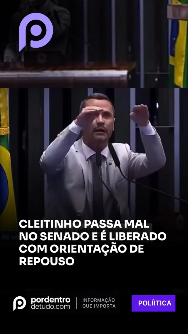 VÍDEO: Cleitinho passa mal após discurso no Senado e recebe atendimento médico
