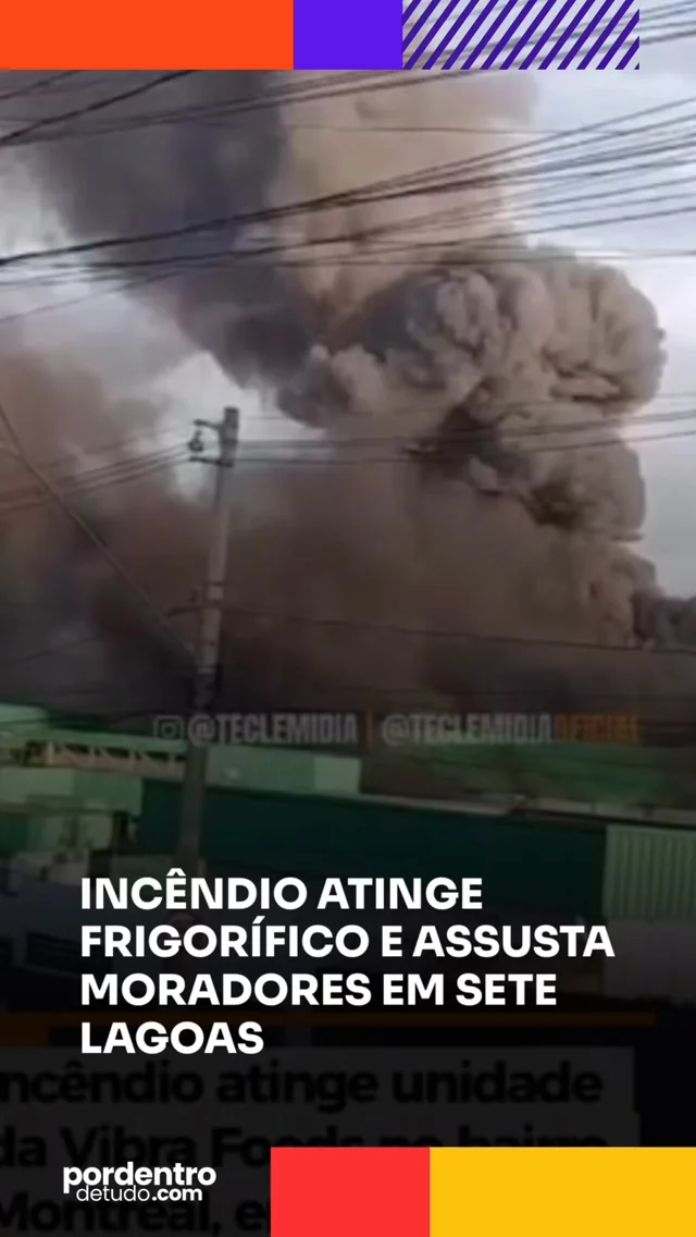 VÍDEO: Incêndio atinge frigorífico em Sete Lagoas e provoca grande coluna de fumaça
