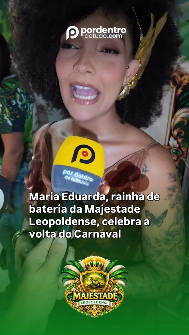 VÍDEO: Maria Eduarda, rainha de bateria da Majestade Leopoldense, celebra a volta do Carnaval