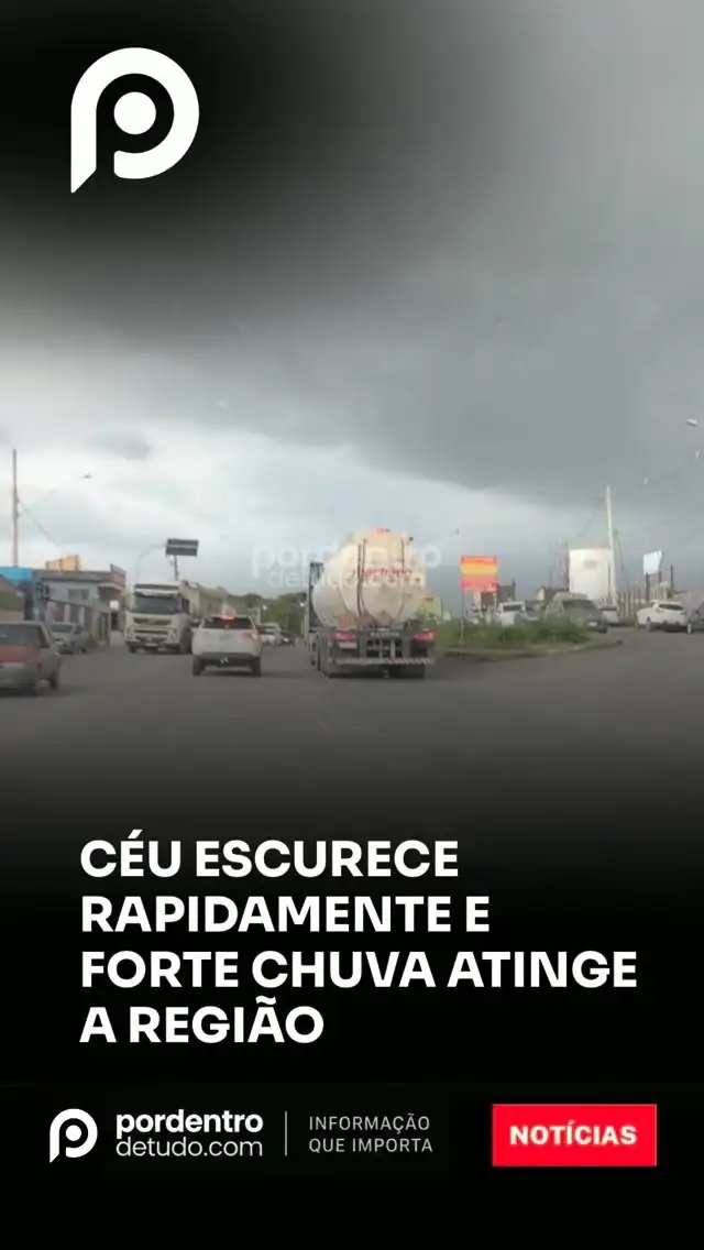 VÍDEO: Céu escurece e chuva forte atinge região do Distrito Industrial em Matozinhos