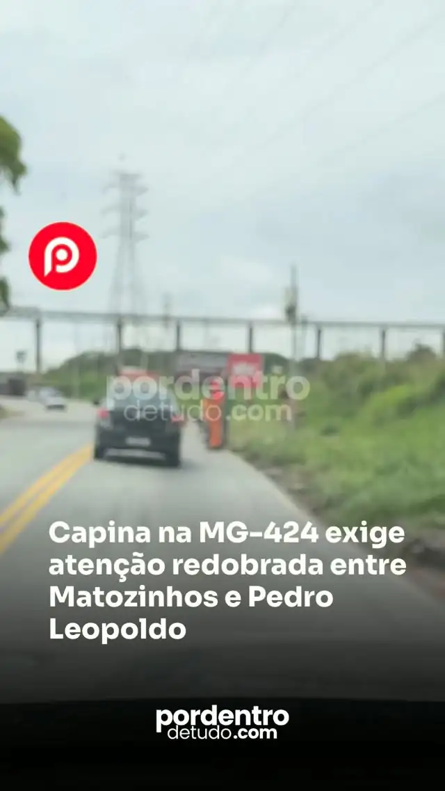 VÍDEO: Capina na MG-424 exige atenção redobrada entre Matozinhos e Pedro Leopoldo