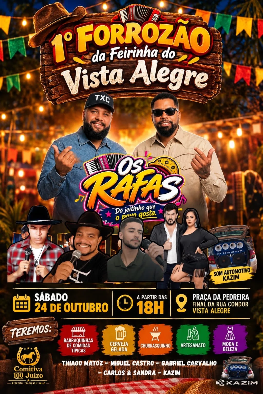 Vista Alegre recebe 1º Forrozão com shows e atrações neste sábado