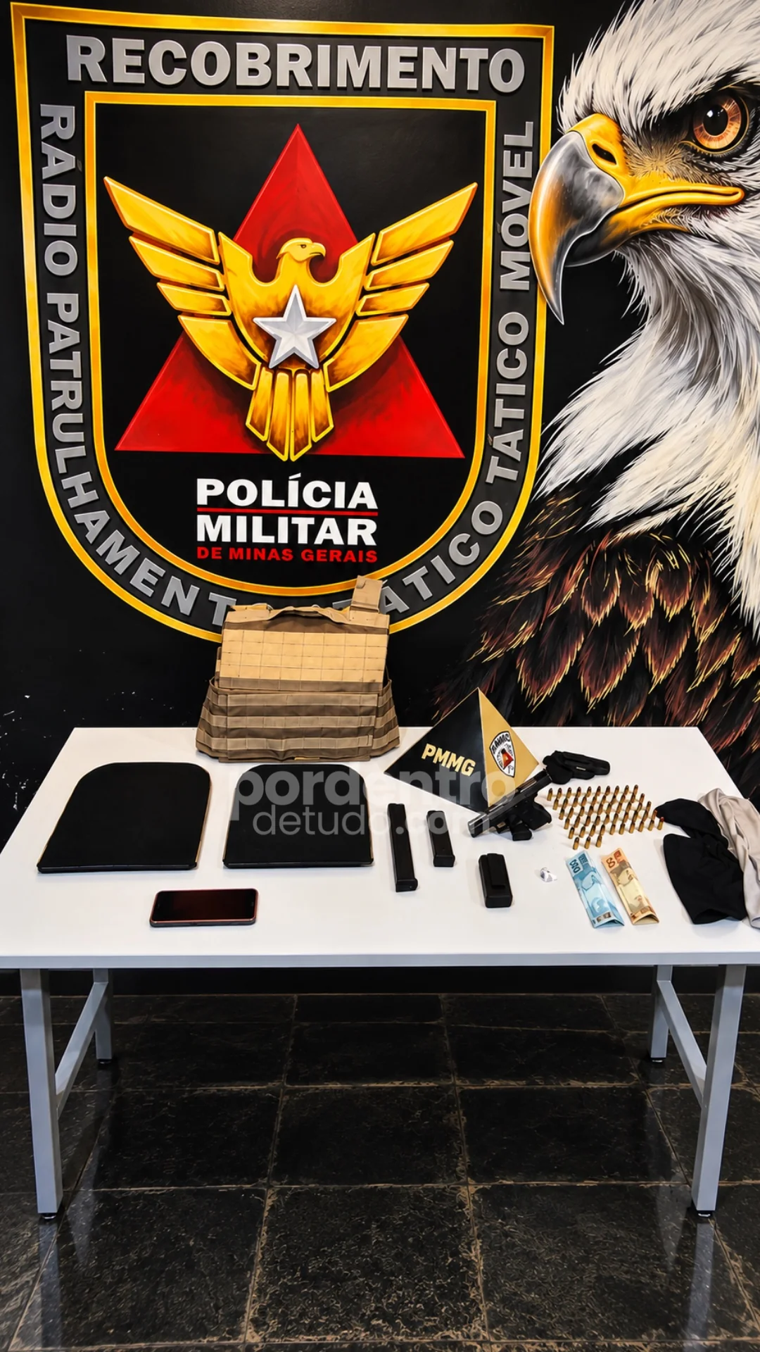 Homem é preso com pistola 9 mm, munições e colete balístico em Matozinhos