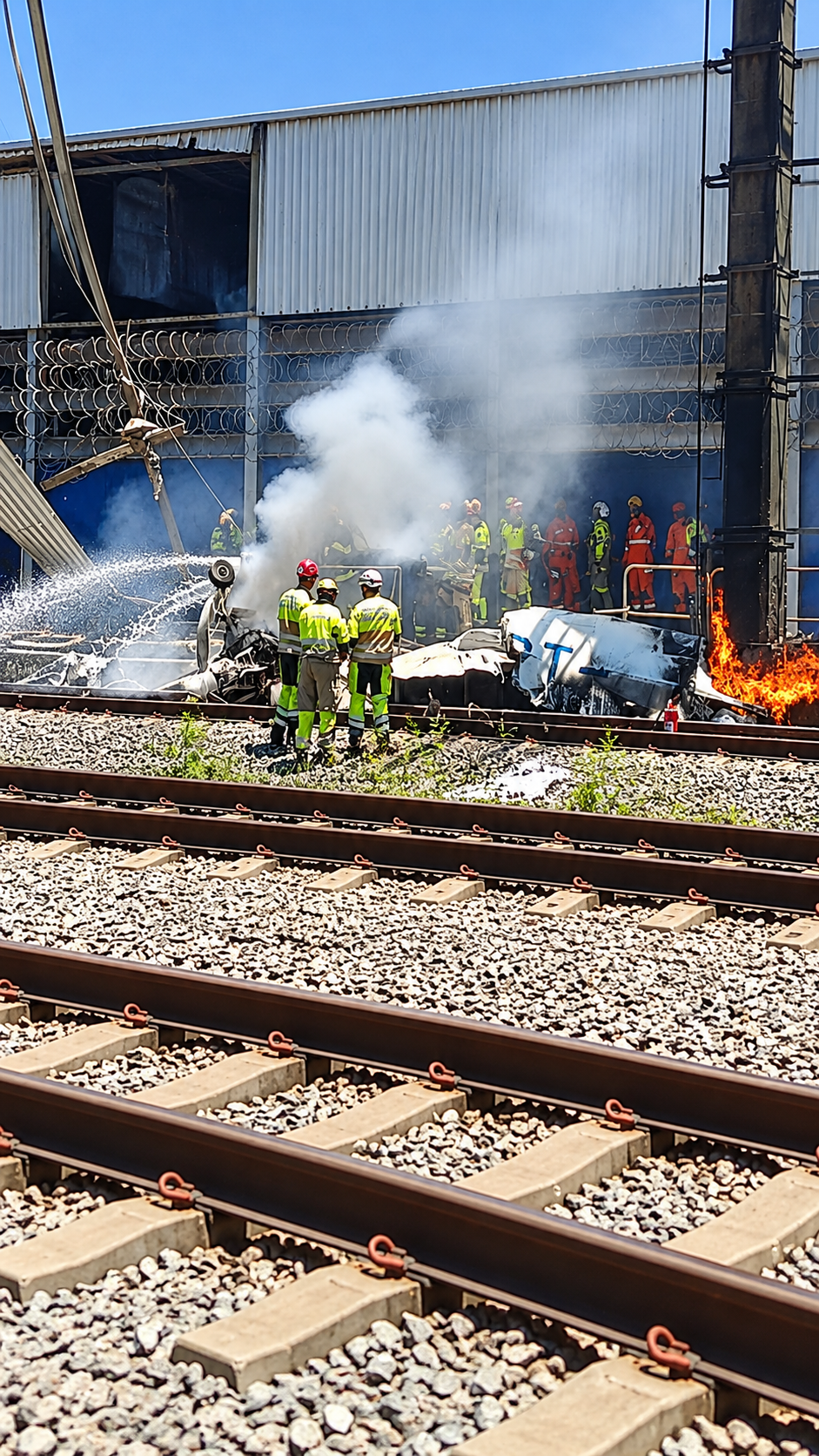Trem em manutenção protegeu trabalhadores na queda de avião sobre pátio do metrô de BH