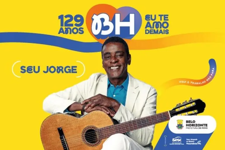 Seu Jorge fará show gratuito no aniversário de 129 anos de Belo Horizonte