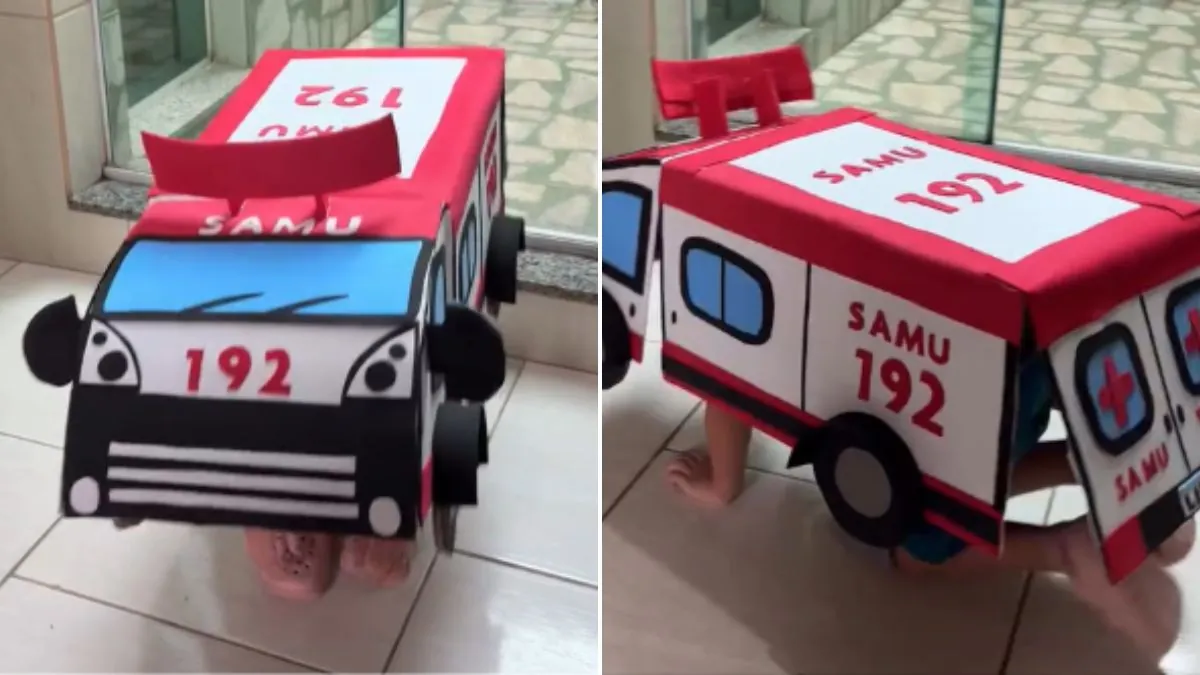 Dia da Mochila Maluca gera viatura do SAMU artesanal para a filha de socorrista em MG