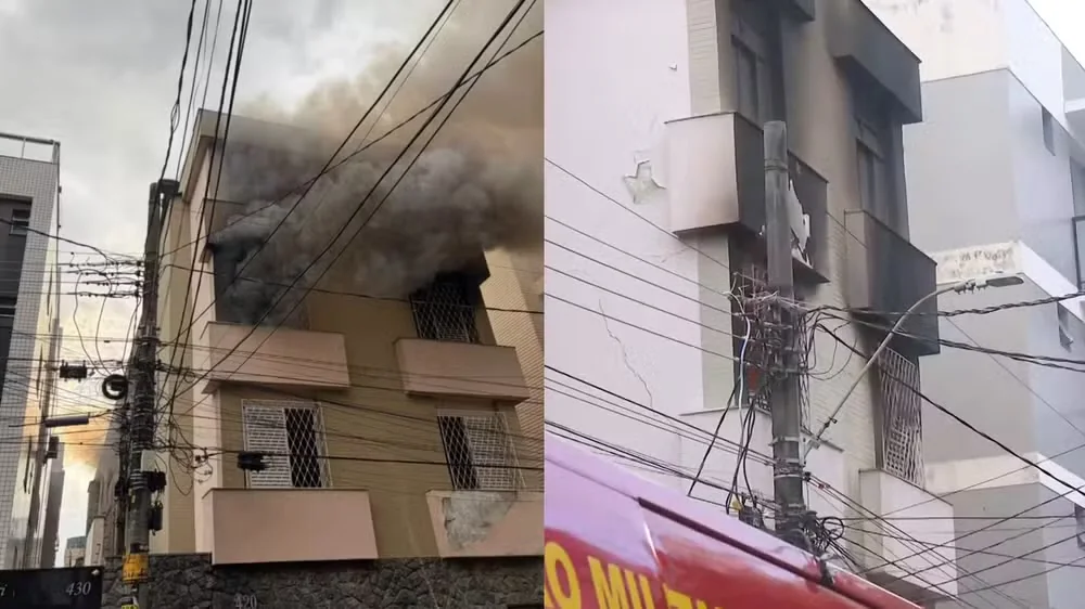 Incêndio em prédio no bairro Prado, em BH, deixa duas mulheres feridas