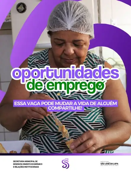 São José da Lapa divulga cinco vagas de emprego em diferentes áreas