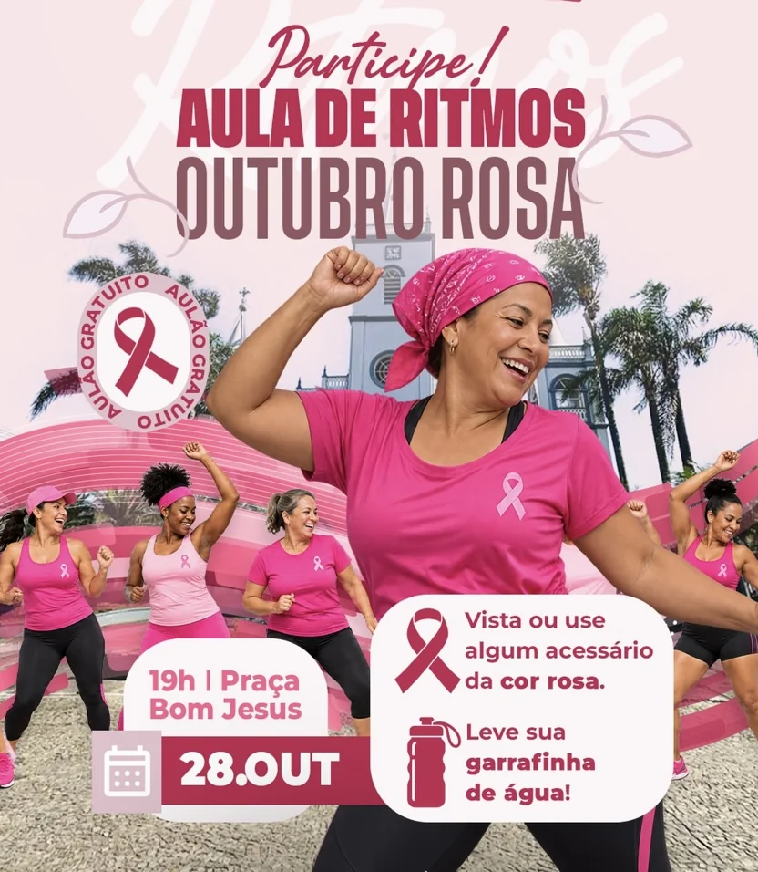 Matozinhos terá aulão gratuito de ritmos para conscientização sobre o Outubro Rosa