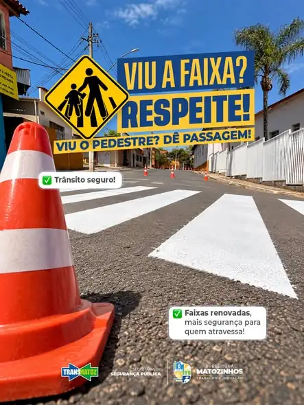 Matozinhos revitaliza faixas de pedestres e sinalização em Mocambeiro e avenidas