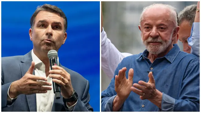 Pesquisa aponta Flávio Bolsonaro com 52% e Lula com 48% em simulação de 2º turno