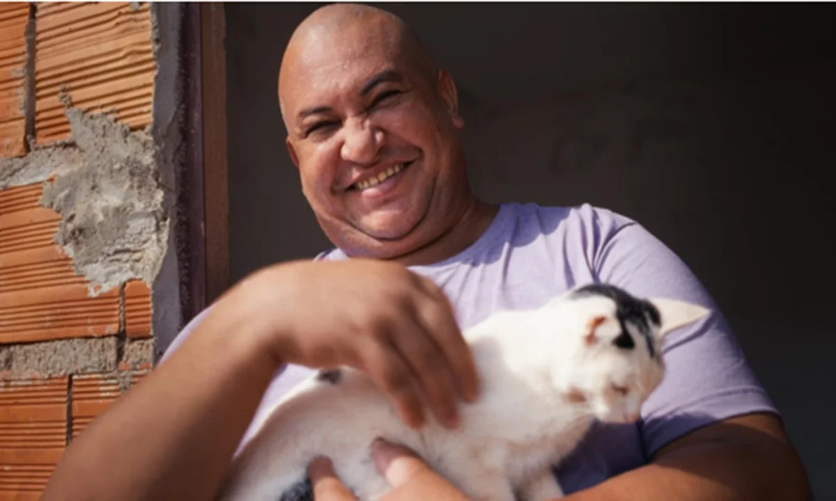 Após decepção com namorada de inteligência artificial, homem adota gata e estrela campanha publicitária