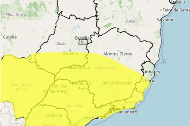 Inmet alerta para tempestades em Pedro Leopoldo, Matozinhos e região neste domingo