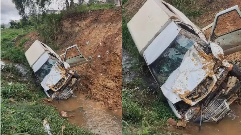 Motorista de 60 anos morre após carro cair em córrego