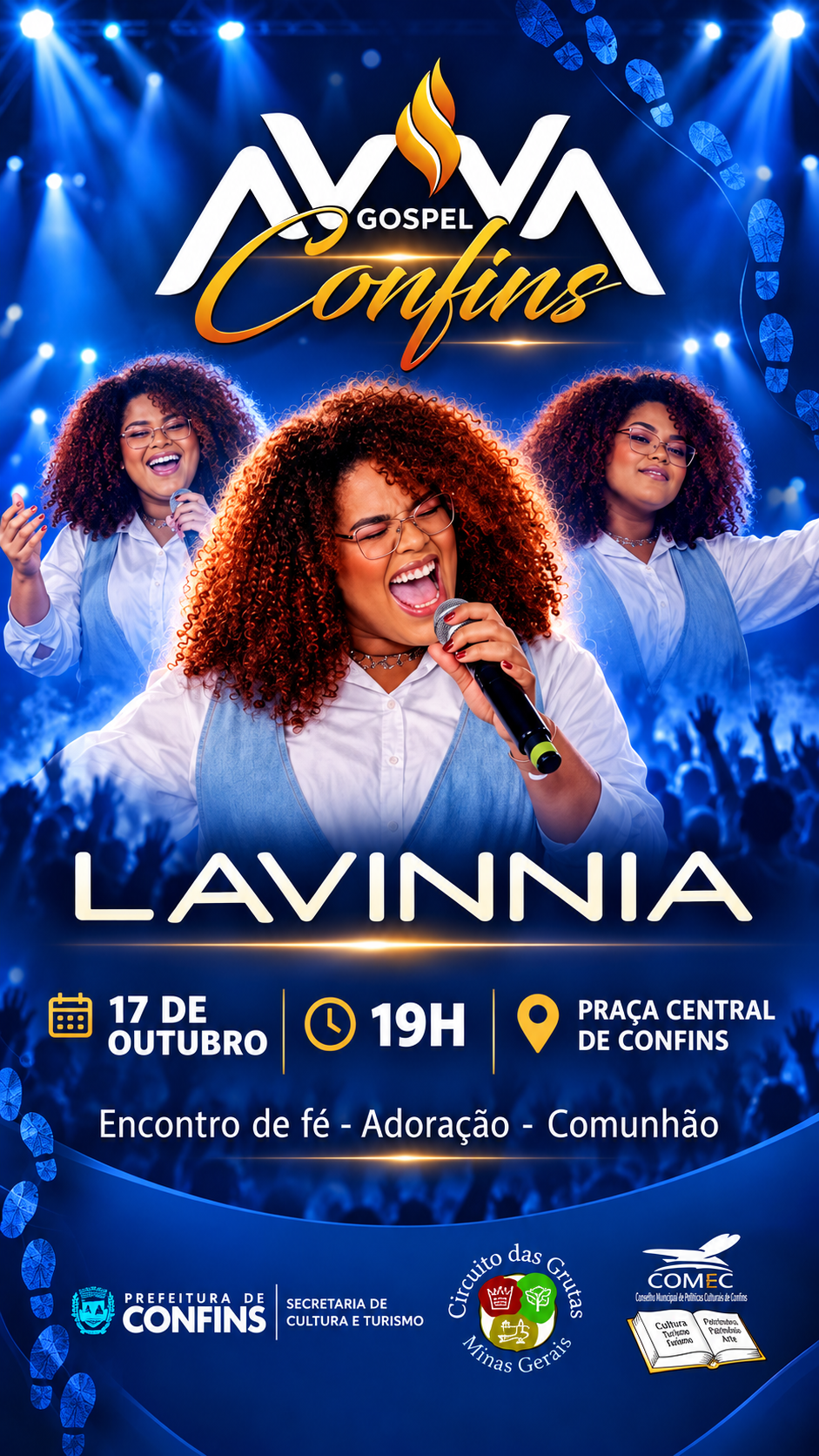 Confins recebe evento Aviva Gospel 2026 com show da cantora Lavinnia neste sábado
