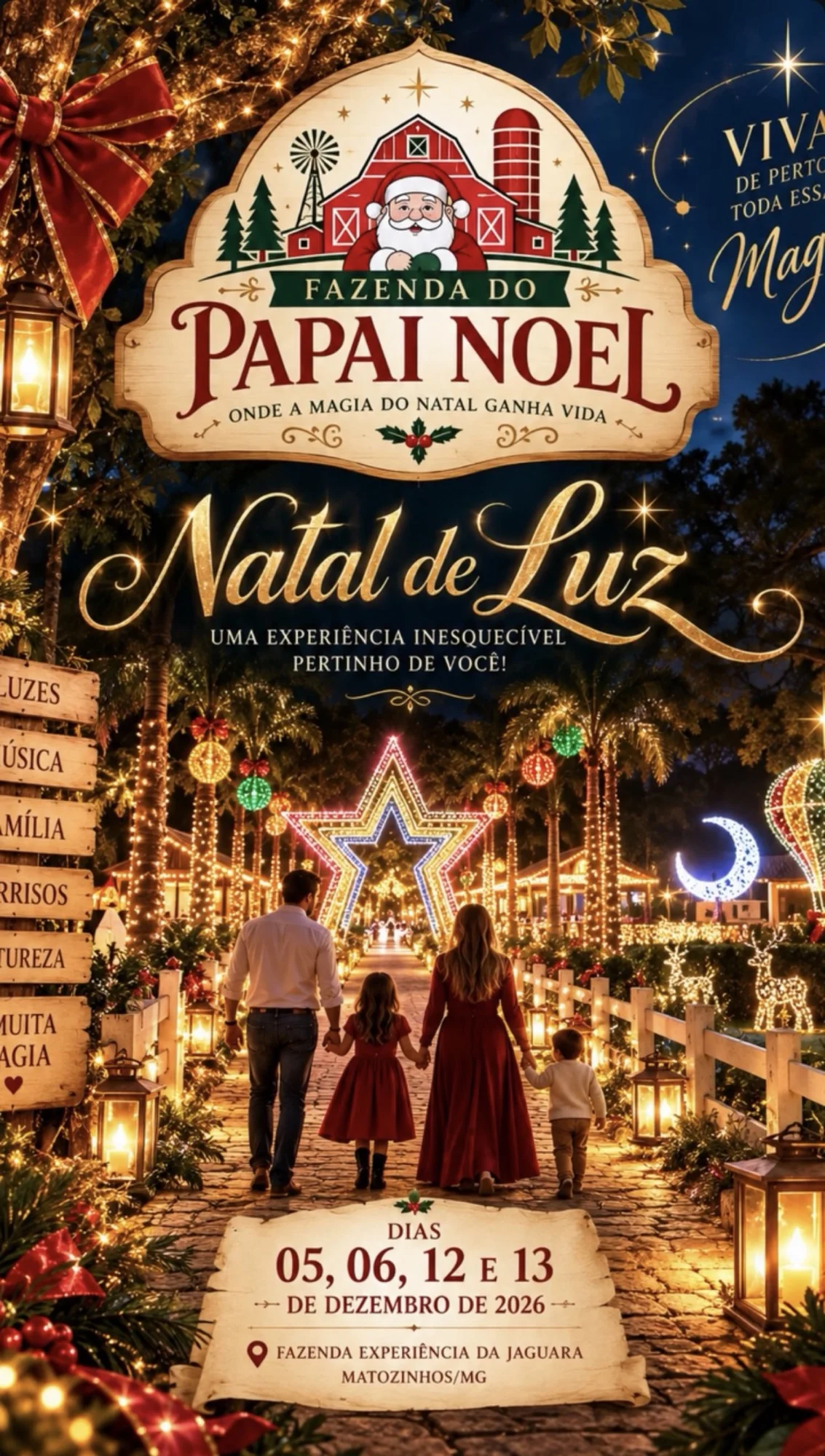 Fazenda do Papai Noel anuncia experiência natalina em Matozinhos com atrações para toda a família