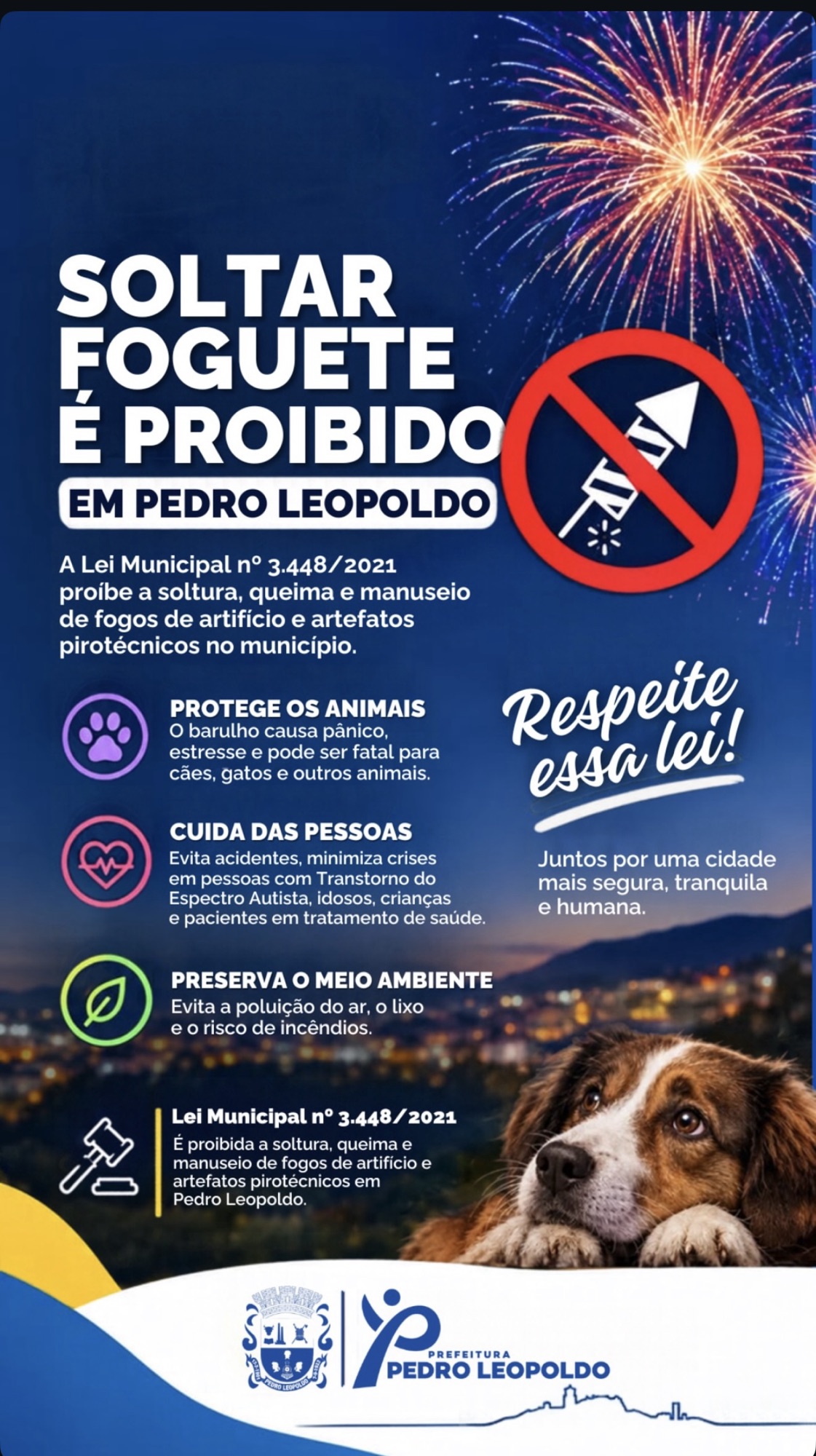 Soltar fogos de artifício é proibido em Pedro Leopoldo; lei prevê multa